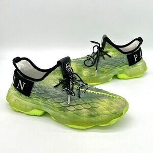 PHILIPP PLEIN Runner Hyper $hock Sneakers Men's Sz US 11 Neon Green $620 MSRP